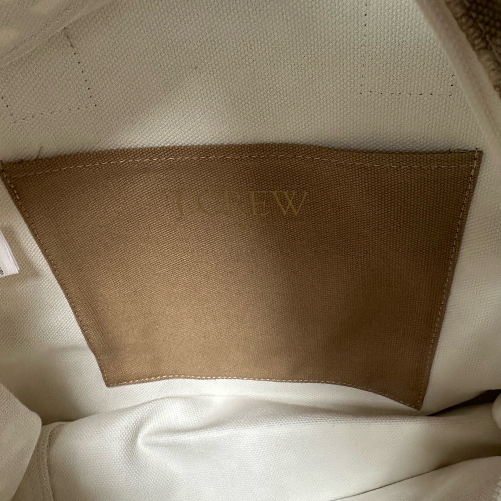 J.Crew Beige & Ivory Canvas Structured Tote With Tassels 🥰 - Picture 8 of 16